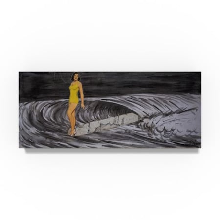 Zwart 'Yellow Suit Black Barrel' Canvas Art,10x24